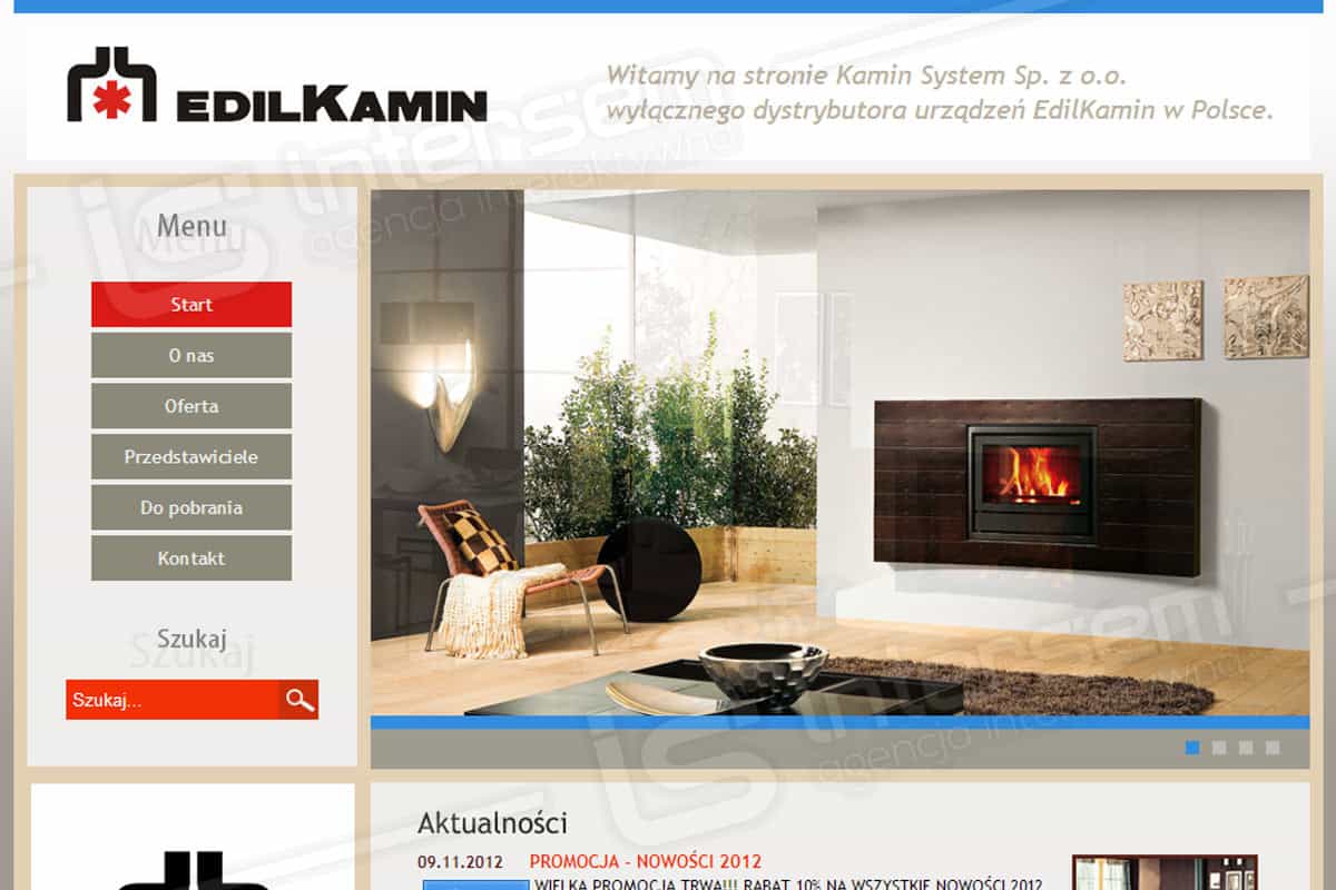 Strona internetowa - Kamin System - dystrybutor kominków i piecyków na pellett